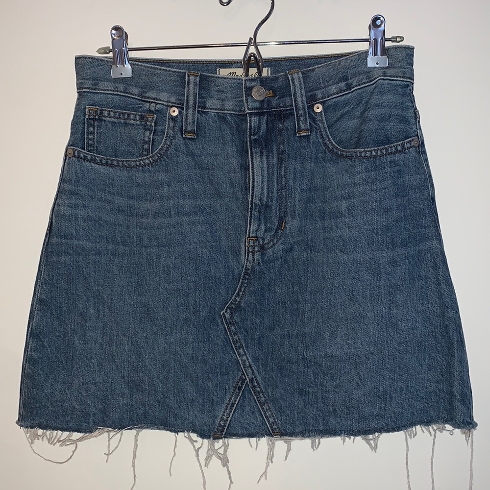 Madewell Rigid Denim A-Line Mini Skirt - Medium Wash